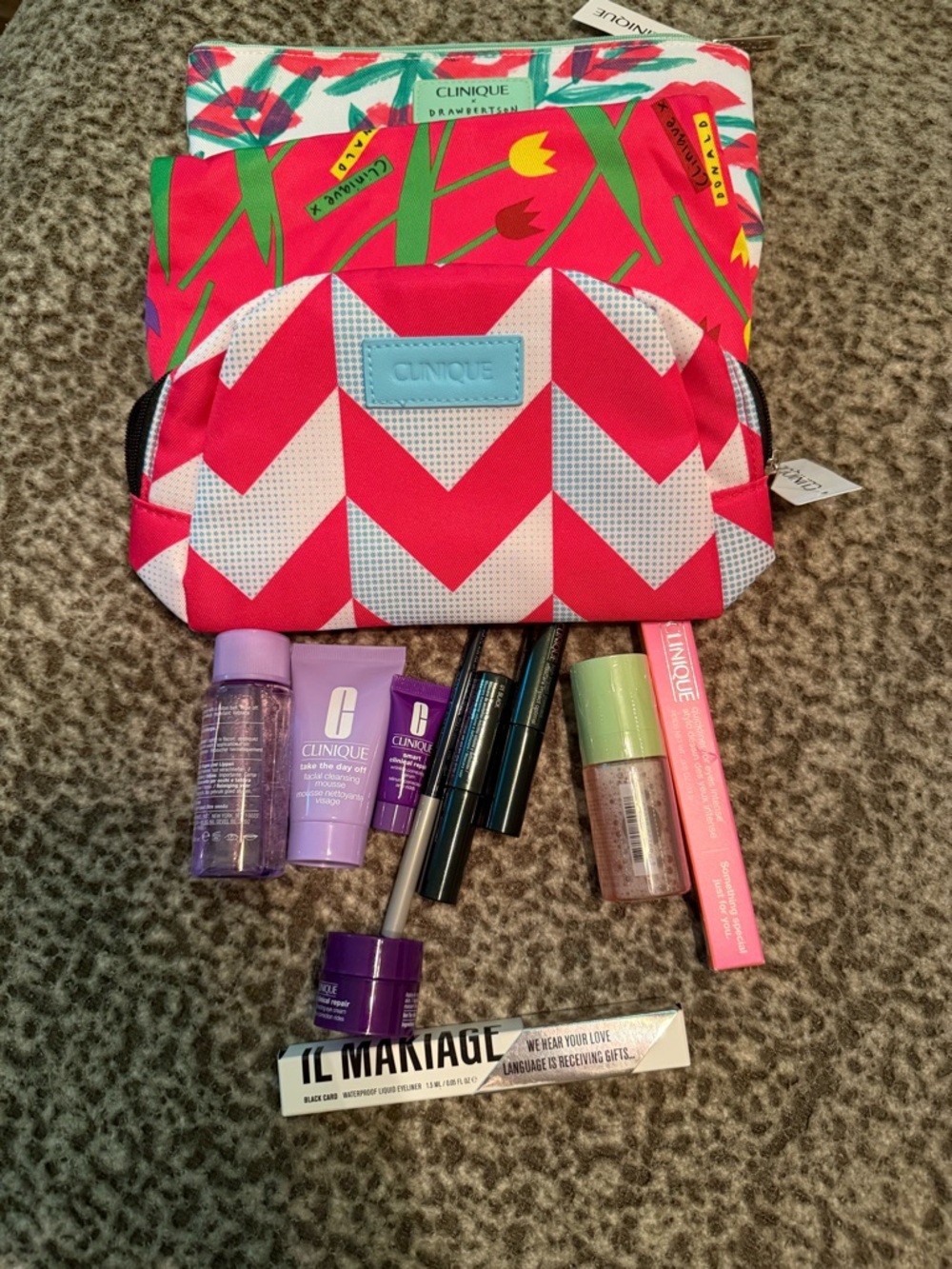 Clinique bags and various mini products